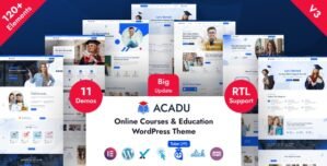 Acadu – Online Courses Education WordPress Theme + RTL