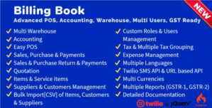 Billing Book -Advanced POS, Inventory, Accounting, Warehouse, Multi Users, GST Ready 3.0
