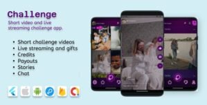 Challenge(IOS and Android) – Video Challenge App, Livestreaming with 2 participants, Audio Room