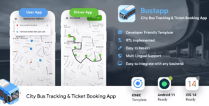 City Bus Tracking & Booking Android & iOS App Template |2 Apps Driver + Passenger | IONIC 5| Bustapp