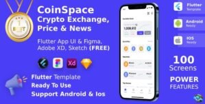 Crypto Currency App FIGMA + XD + SKETCh + Sonar Qube Test Report | UI Kit | Flutter | CoinSpace