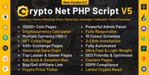 Crypto Net – CoinMarketCap, Prices, Chart, Exchanges, Crypto Tracker, Calculator Ticker PHP Script 5.4