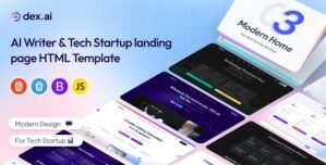 Dex.AI – AI Writer Tech Startup Landing Page Template