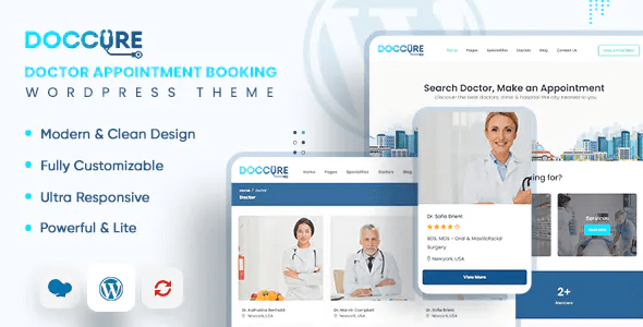 Doccure - Medical, Healthcare, Clinic, and Doctor Appointment Booking WordPress Theme 1.3