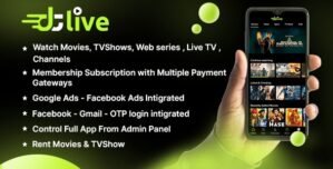 DTLive – Flutter App (Android – iOS – Website – AndroidTV) Movies – TV Series – Live TV Channel OTT