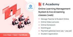 E- Academy – Online Learning Management System live streaming classes (web)