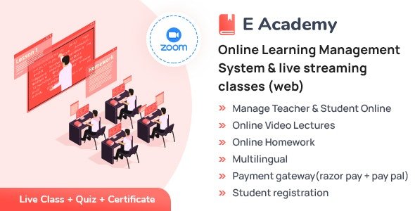 E- Academy - Online Learning Management System live streaming classes (web)