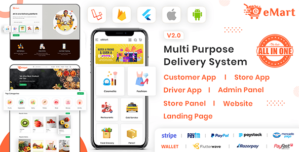 eMart | Multivendor Food, eCommerce, Parcel, Taxi booking, Car Rental App with Admin and Website 2.2.0