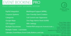 Event Booking Pro – WP Plugin [paypal or offline]