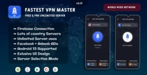 Fastest VPN Master : Free Unlimited Server | Admob ADs | Multiple Modes with Security