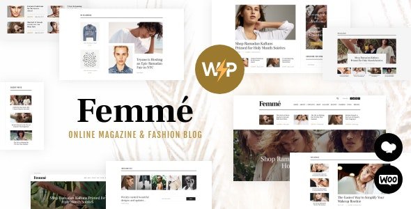 Femme - An Online Magazine Fashion Blog WordPress Theme + RTL