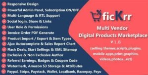 ficKrr – Multi Vendor Digital Products Marketplace with Subscription ON / OFF