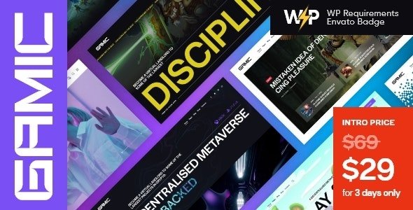 Gamic - Metaverse Gaming Crypto WordPress Theme