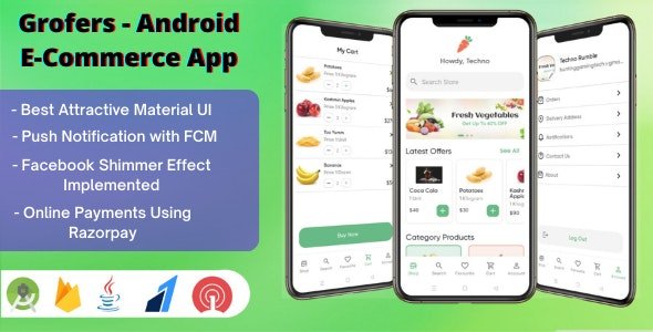 Grofers - Android Grocery, Food Ecommerse App | Firebase, Awesome Admin Panel 1.1.0