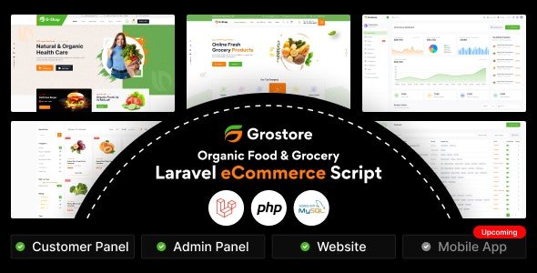GroStore - Food Grocery Laravel eCommerce with Admin Dashboard