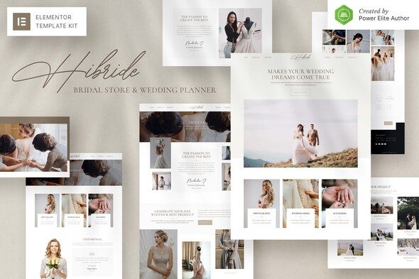 Hibride โ Bridal Photography & Wedding Planner Elementor Template Kit 1.0.1