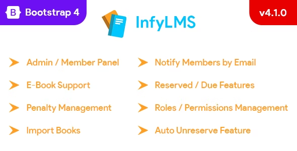 InfyLMS - Library Management System with E-Books (Laravel + ReactJS) 4.1.0