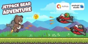 Jetpack Bear Adventure – Shooter Game Android Studio Project with AdMob Ads + Ready to Publish