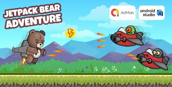 Jetpack Bear Adventure - Shooter Game Android Studio Project with AdMob Ads + Ready to Publish