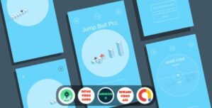 Jump Ball Pro: (Android Studio+Admob+Reward Video ads+Inapp purchase+Leaderboards)