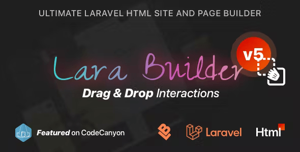 LaraBuilder - Laravel DragDrop SaaS HTML site builder 6.5.2