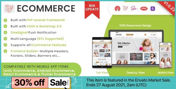 Laravel Ecommerce - Universal Ecommerce/Store Full Website with Themes and Advanced CMS/Admin Panel