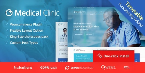 Medical Clinic - Doctor and Hospital Health WordPress Theme 1.3.0