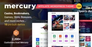 Mercury – Affiliate WordPress Theme. Casino, Gambling Other Niches. Reviews News