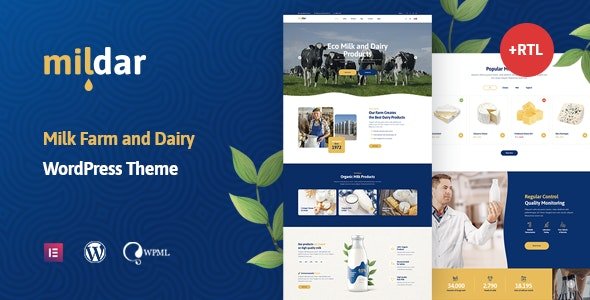 Mildar - Dairy Farm Milk WordPress Theme + RTL