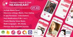 Nearheart – Android Native Dating Tinder Clone App with Admin panel