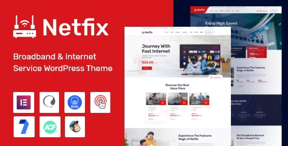Netfix – Broadband Internet Services WordPress Theme
