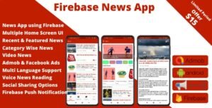 News App using Firebase Live Data – Admob Facebook Ads, Firebase Push Notification