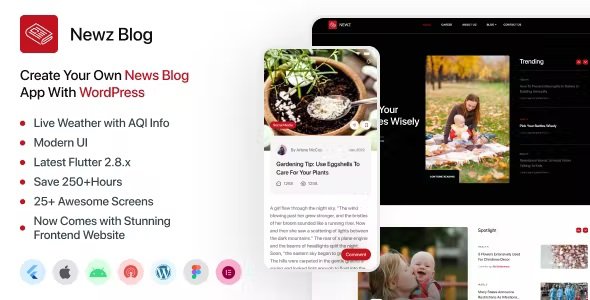 Newz v31.0 - Flutter 3.x News Mobile App + Website for WordPress