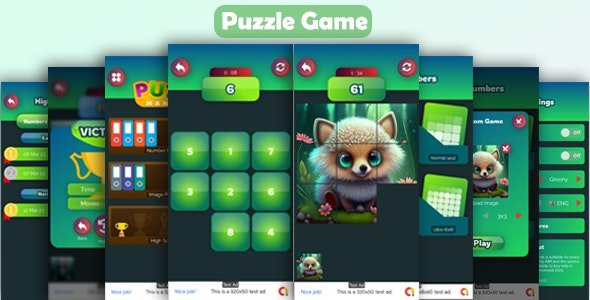 Number Image Sliding Puzzle Game for Android IOS with AdMob