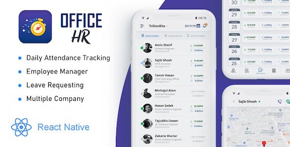 Office HR โ Attendance, Employee Tracking , Leaves & Notice Board: React Native Mobile App