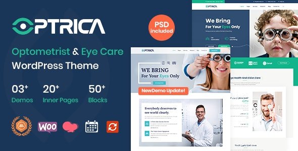 Optrica - Optometrist Eye Care WordPress Theme