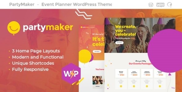PartyMaker | Event Planner Wedding Agency WordPress Theme 1.1.8