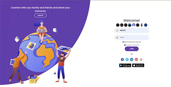 Premium Welcome Page for WoWonder 2.1