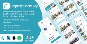 Property Finder : Rent Sale Flutter 3.x (Android, iOS) app UI template | Property for Rent Buy