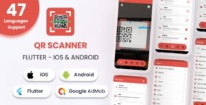 QR Code Scanner Barcode Reader – Flutter Android iOS Full App (47 Languages)