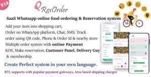 QrexOrder – SaaS WhatsApp Online ordering / Restaurant management / Reservation system 3.1.3 [Extended License]