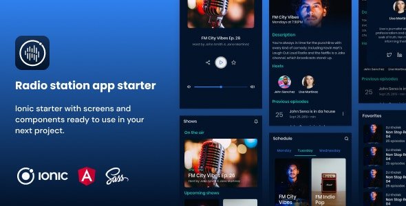 Radio App | Ionic 5 | Angular | UI Theme | Template App | Starter App Components