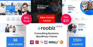 Reobiz – Consulting Business WordPress Theme 4.8.9