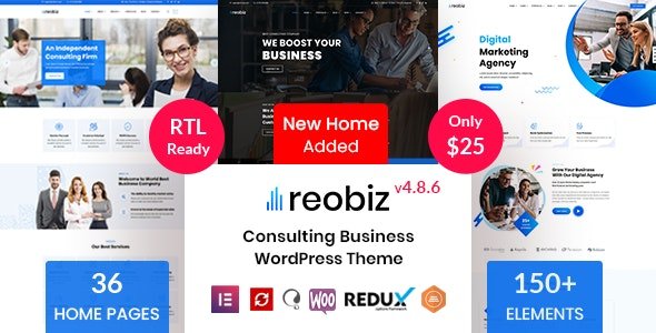 Reobiz - Consulting Business WordPress Theme 4.8.9