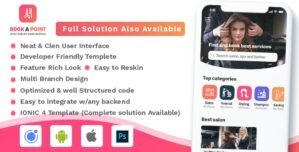 Salon & Spa Barber Appointment Booking Android + iOS App Template IONIC 4 – Book A Point