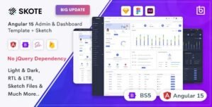 Skote – Angular 15 Admin Dashboard Template + Sketch