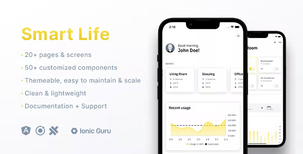 Smart Life | Mobile App Template | Ionic 6 | Capacitor 3