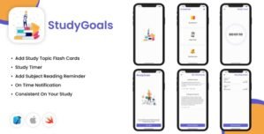StudyGoals – iOS App – Reading Reminder – Study Timer – Study Flash Cards