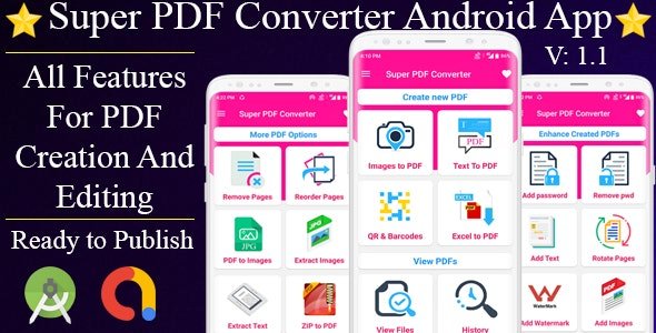 Super PDF Converter Android App – Professional PDF Editor And Creator Ready