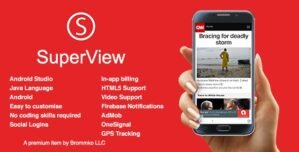 SuperView – WebView App for Android with Push Notification, AdMob, In-app Billing App